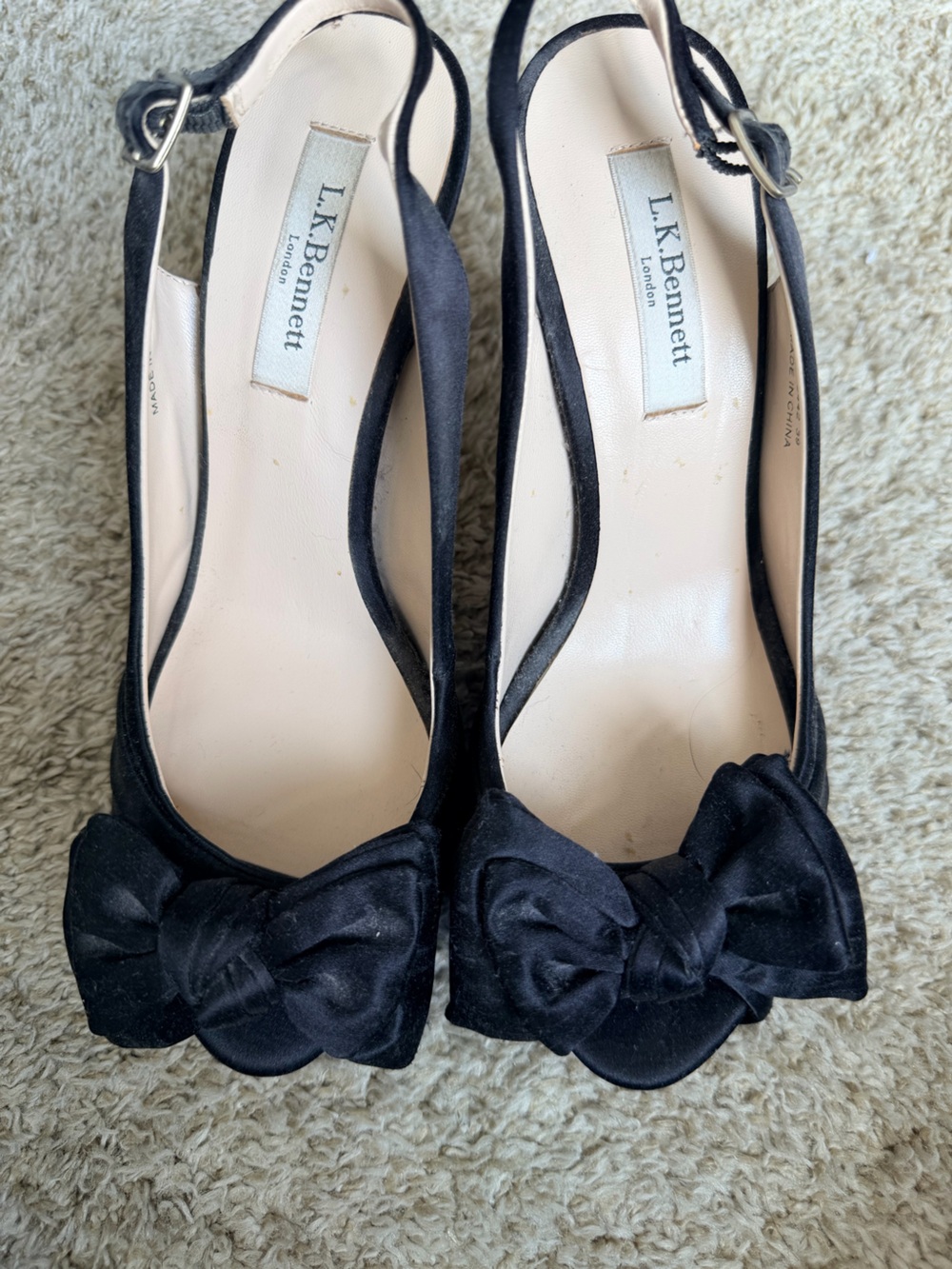 LK Bennett Black Bow Slingback Flats